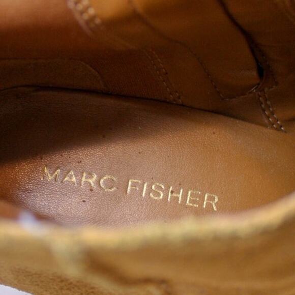 Marc Fisher Brown Suede Ankle Boots Bootie Snake Print Western Boho 8M - Picture 5 of 7